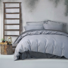 Постільна білизна сатин premium Lotus Home - Basic темно-сірий сімейний