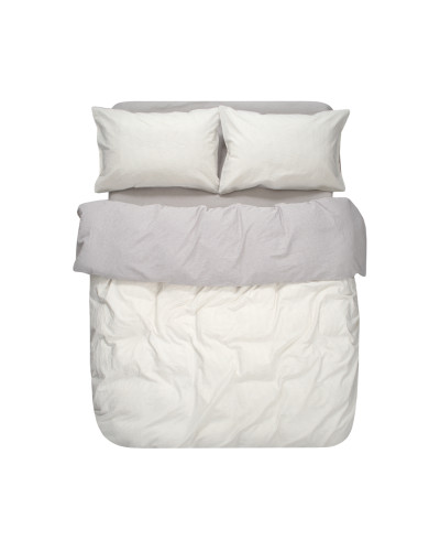 Постільна білизна Lotus Home Washed cotton - Daften kahve-bej євро