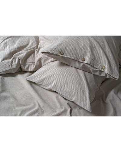Постільна білизна Lotus Home Washed cotton - Pinstripe kahve-bej євро