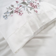 Постільна білизна Dantela Vita сатин з вишивкою - Efsa krem кремовий євро