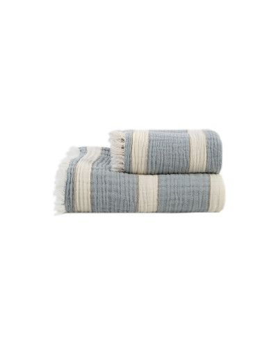 Рушник Lotus Home - Milana muslin lead blue-khaki 80*160