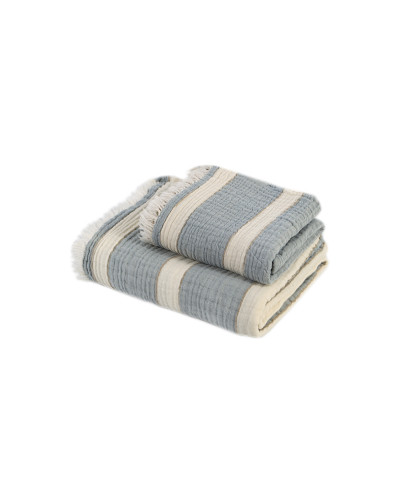 Рушник Lotus Home - Milana muslin lead blue-khaki 80*160