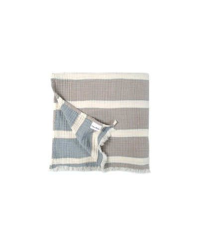 Рушник Lotus Home - Milana muslin beige-lead blue 80*160