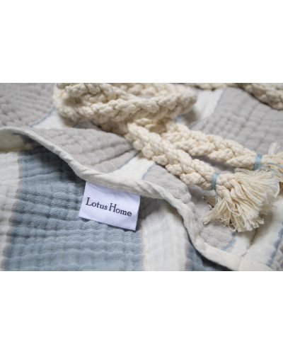 Халат Lotus Home - Milana muslin beige-lead blue S/M