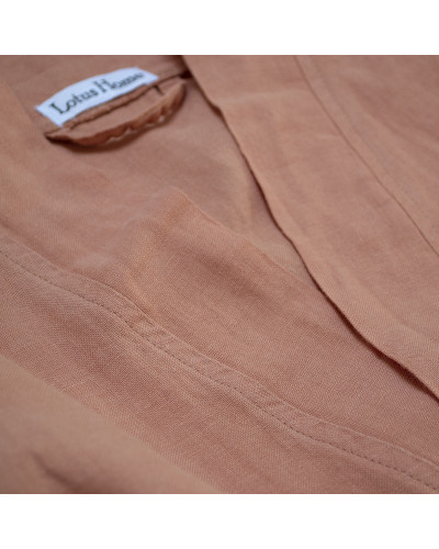 Халат-кімоно з льону Lotus Home - Madrida лососевий L/XL