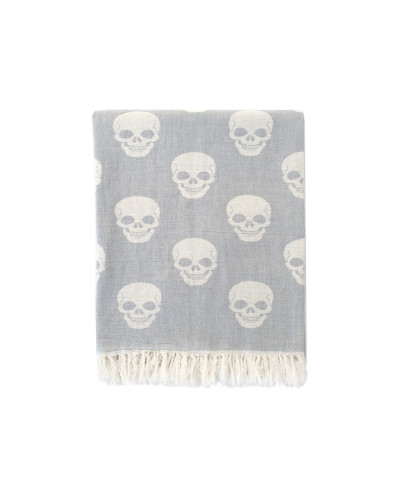 Рушник Lotus Home Pestemal - Skull 90*160 grey сірий