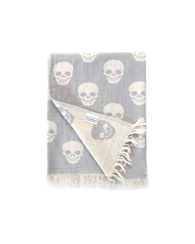 Рушник Lotus Home Pestemal - Skull 90*160 grey сірий