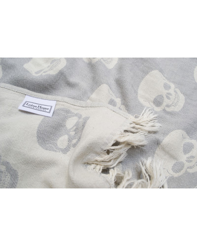 Рушник Lotus Home Pestemal - Skull 90*160 grey сірий