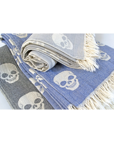 Рушник Lotus Home Pestemal - Skull 90*160 grey сірий