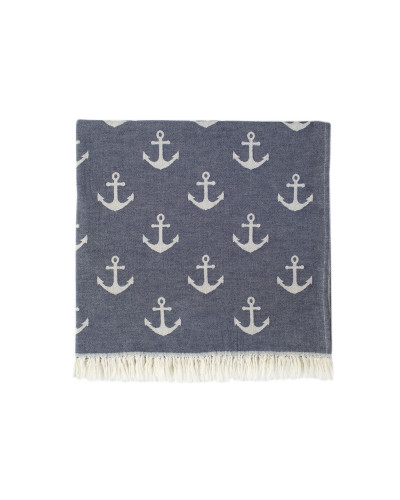 Рушник Lotus Home Pestemal - Anchor 90*160 navy синій