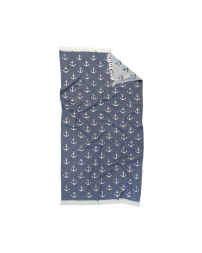 Рушник Lotus Home Pestemal - Anchor 90*160 navy синій