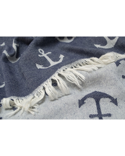 Рушник Lotus Home Pestemal - Anchor 90*160 navy синій