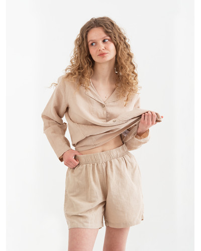 Домашні шорти з льону Lotus Home - Bruma бежевий M