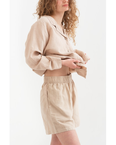 Домашні шорти з льону Lotus Home - Bruma бежевий S
