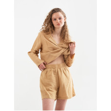 Домашні шорти з льону Lotus Home - Bruma гірчичний L