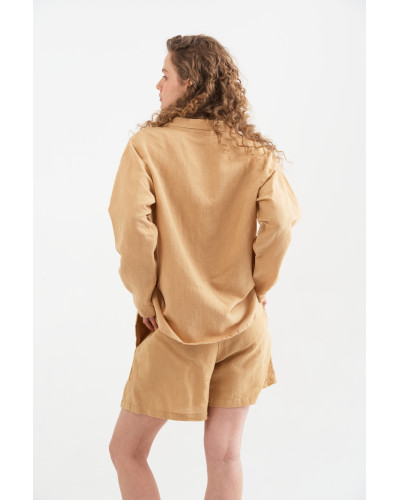 Домашні шорти з льону Lotus Home - Bruma гірчичний S