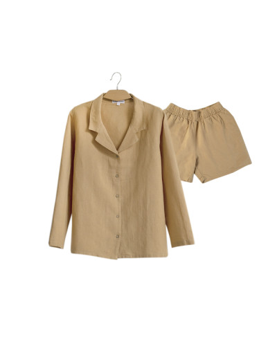 Домашні шорти з льону Lotus Home - Bruma гірчичний S