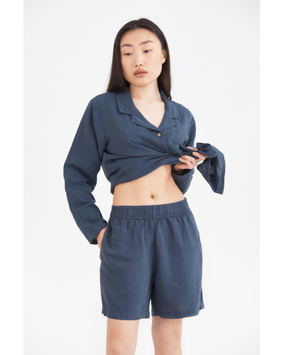 Домашні шорти з льону Lotus Home - Bruma синій S