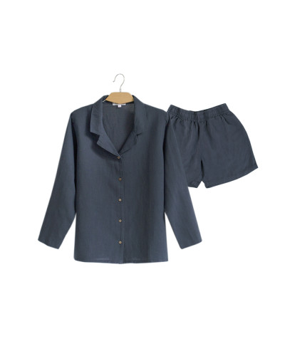 Домашні шорти з льону Lotus Home - Bruma синій S