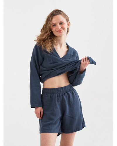 Домашні шорти з льону Lotus Home - Bruma синій XL