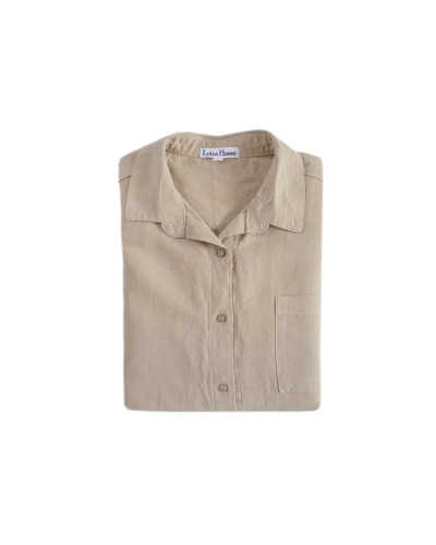 Домашня довга сорочка з льону Lotus Home - Bruma бежевий XL