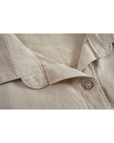 Домашня довга сорочка з льону Lotus Home - Bruma бежевий XL