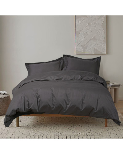 Постільна білизна сатин premium Lotus Home - Dakota Modern антрацит сімейний