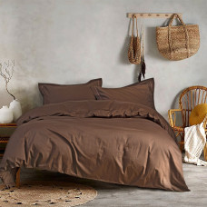 Постільна білизна сатин premium Lotus Home - Dakota Modern шоколадний сімейний