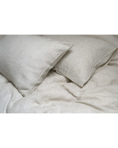 Постільна білизна з льону Lotus Home - Karlin stripe linen євро