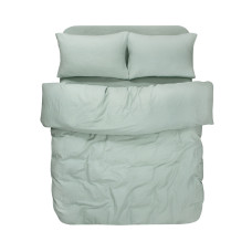 Постільна білизна з льону Lotus Home - Karlin frosty green зелений євро