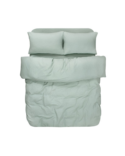 Постільна білизна з льону Lotus Home - Karlin frosty green зелений євро