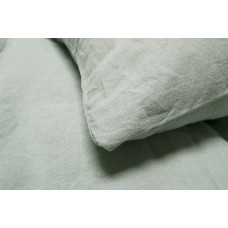 Постільна білизна з льону Lotus Home - Karlin frosty green зелений євро