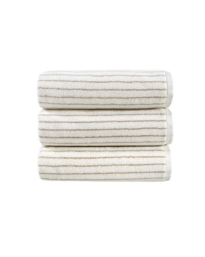 Рушник Lotus Home Готель Premium - Microcotton Stripe Ecru-Kahve 70*140 550 г/м²