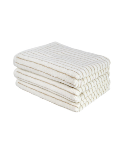 Рушник Lotus Home Готель Premium - Microcotton Stripe Ecru-Kahve 90*150 550 г/м²