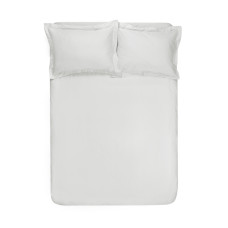 Простирадло з наволочками сатин premium Lotus Home - Basic білий 230*250
