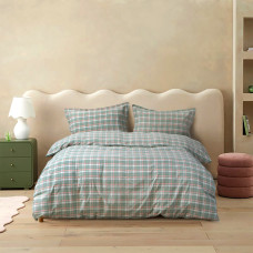 Постільна білизна Lotus Home - Checked Caledonia м'ятний сімейний
