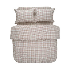 Постільна білизна Lotus Home - Checked Gingham кавовий сімейний
