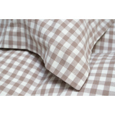 Постільна білизна Lotus Home - Checked Gingham кавовий сімейний