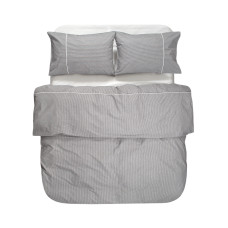 Постільна білизна Lotus Home - Premium Percale Stripe антрацит сімейний