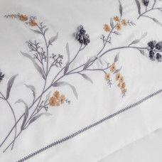 Постільна білизна Dantela Vita сатин з вишивкою - Sementa antrasit антрацит євро