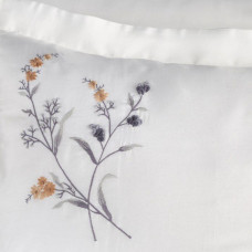 Постільна білизна Dantela Vita сатин з вишивкою - Sementa antrasit антрацит євро