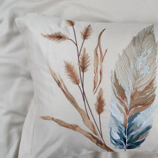 Постільна білизна Dantela Vita сатин з вишивкою - Bohem bej бежевий євро