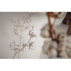 Постільна білизна Dantela Vita сатин з вишивкою - Moneda krem кремовий євро