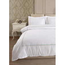 Постільна білизна Dantela Vita сатин з вишивкою - Florentino beyaz-bej білий-бежевий євро