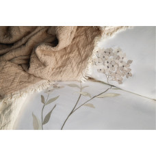 Постільна білизна Dantela Vita сатин з вишивкою - Lavinya bej бежевий євро