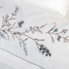 Постільна білизна Dantela Vita сатин з вишивкою - Sementa mint ментоловий євро
