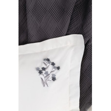 Постільна білизна Dantela Vita сатин з вишивкою - Veria antrasit антрацит євро