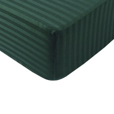 Простирадло на резинці з наволочками сатин страйп 1*1 Lotus Home - смарагд 160*200*25+50*70 (2)