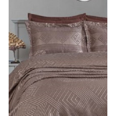 Покривало жакард з наволочками Dantela Vita - Justo kahve кавовий євро