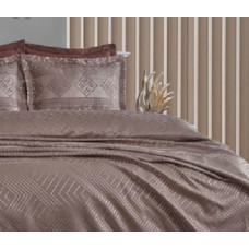 Покривало жакард з наволочками Dantela Vita - Justo kahve кавовий євро